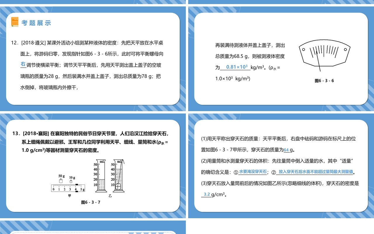 部编版八年级物理上册测量物质的密度课件PPT模版
