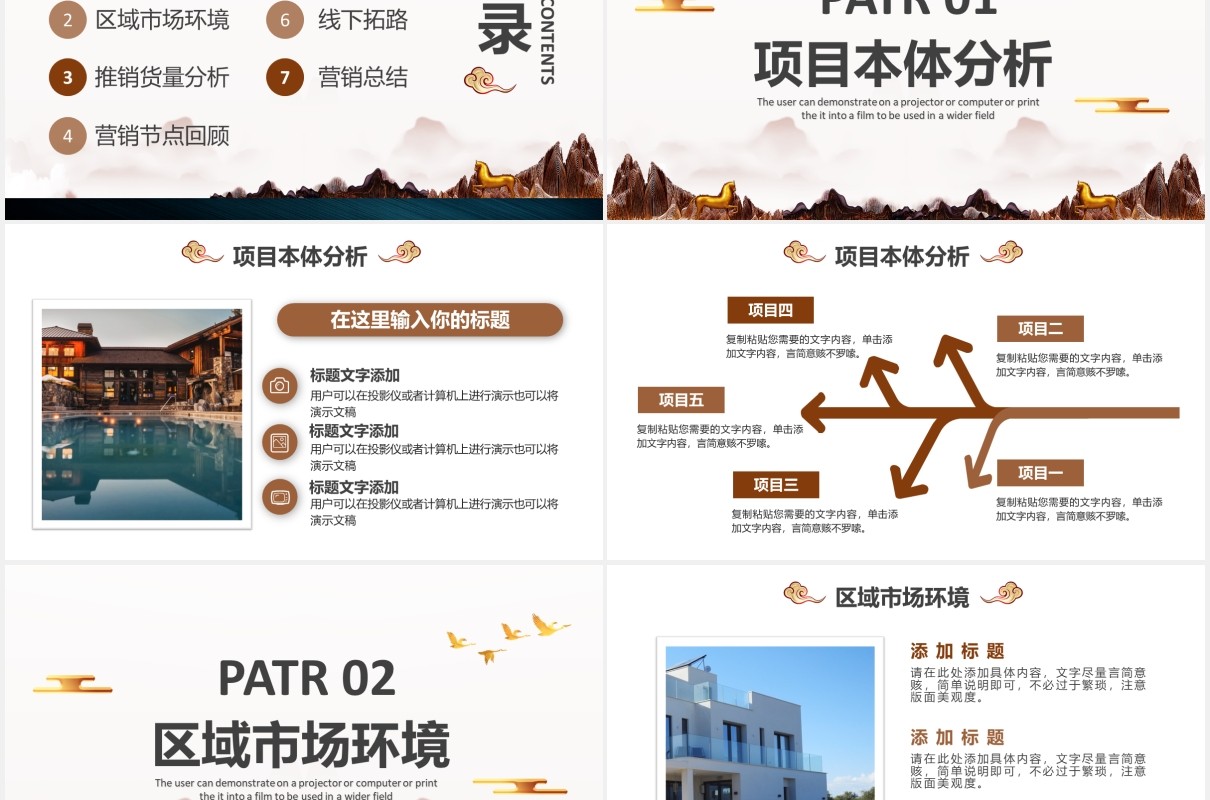 2021简约商务房地产项目计划复盘报告通用PPT模板