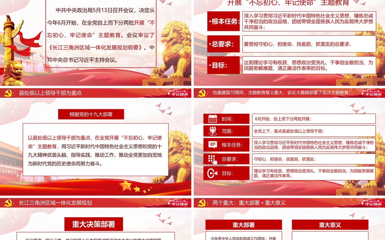 不忘初心，牢记使命ppt模板
