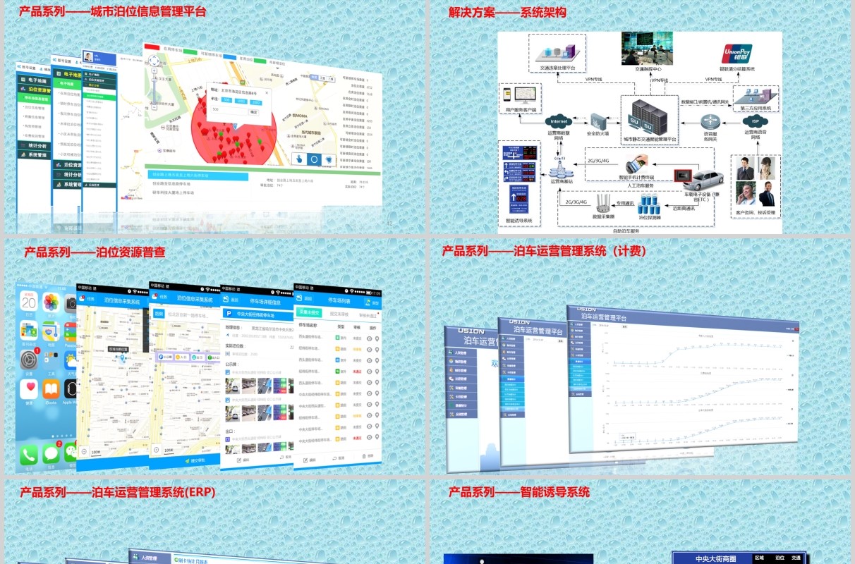 红色简约智慧停车解决方案PPT模板