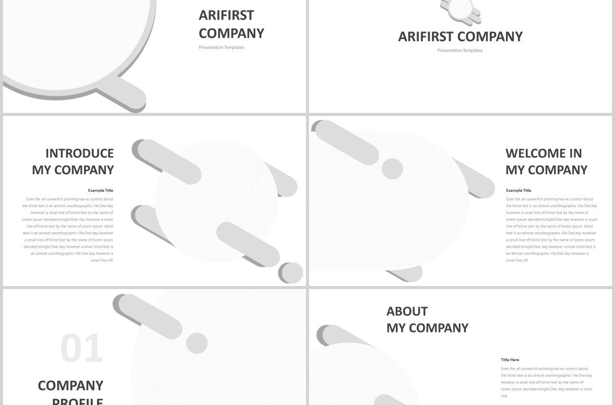 简洁创意图形占位符工作总结汇报PPT模板版式设计Arifirst Powerpoint Template