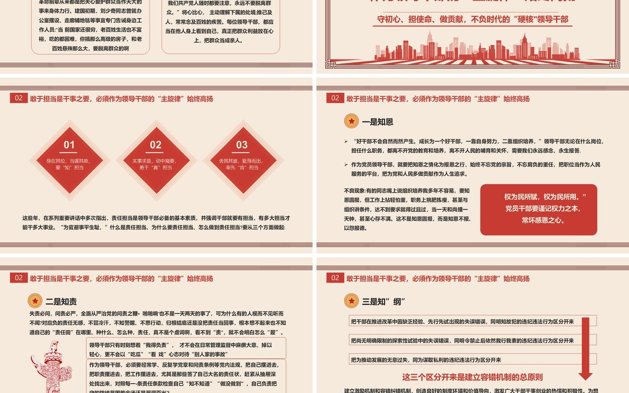红色复古忠诚担当正派廉洁党课PPT模板