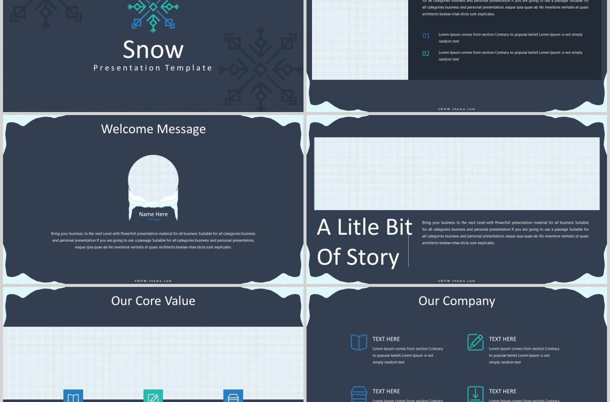 冰山图可视化信息图表通用PPT商务模板版式设计SNOW POWERPOINT PRESENTATION TEMPLATE