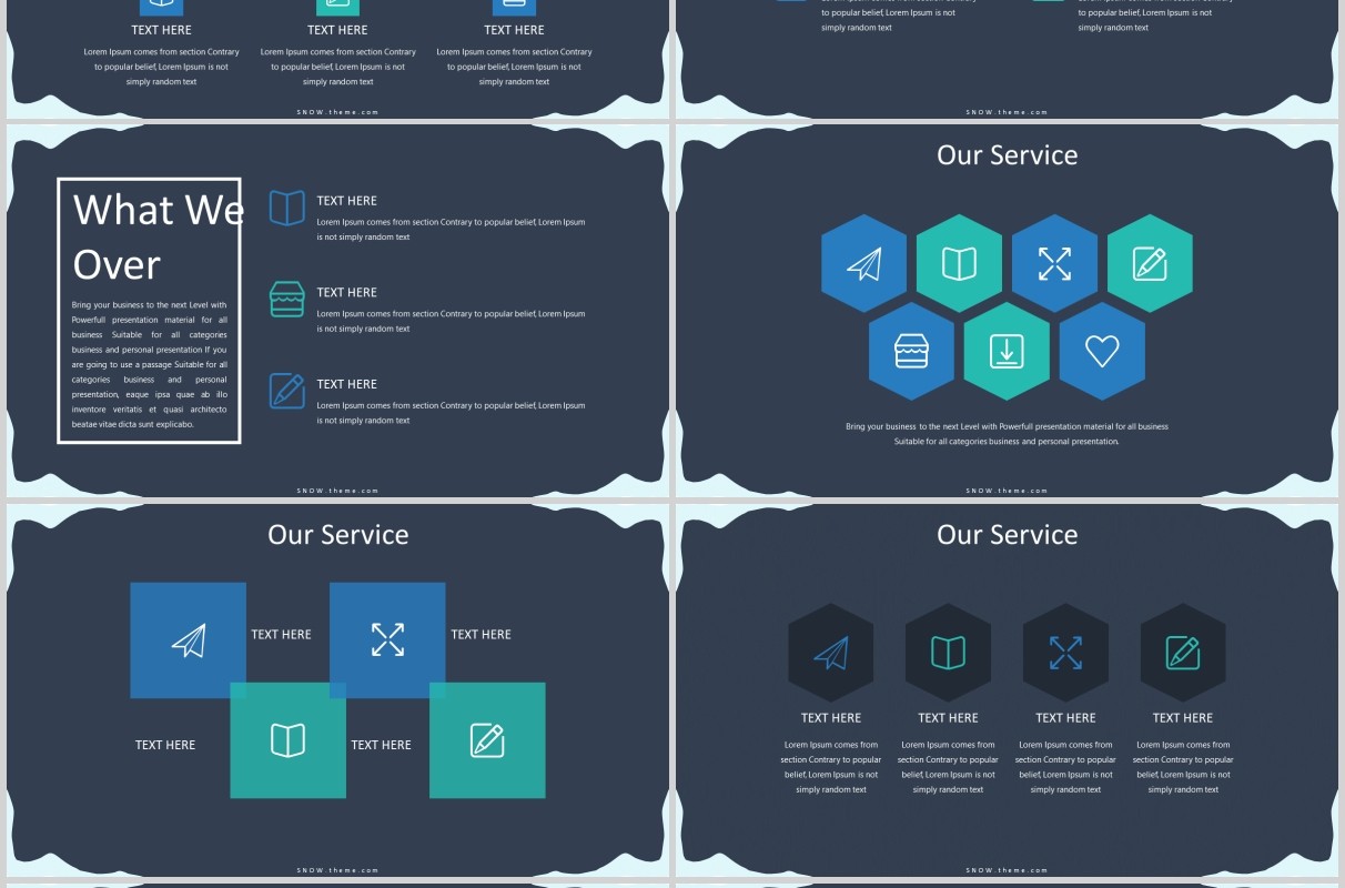 冰山图可视化信息图表通用PPT商务模板版式设计SNOW POWERPOINT PRESENTATION TEMPLATE