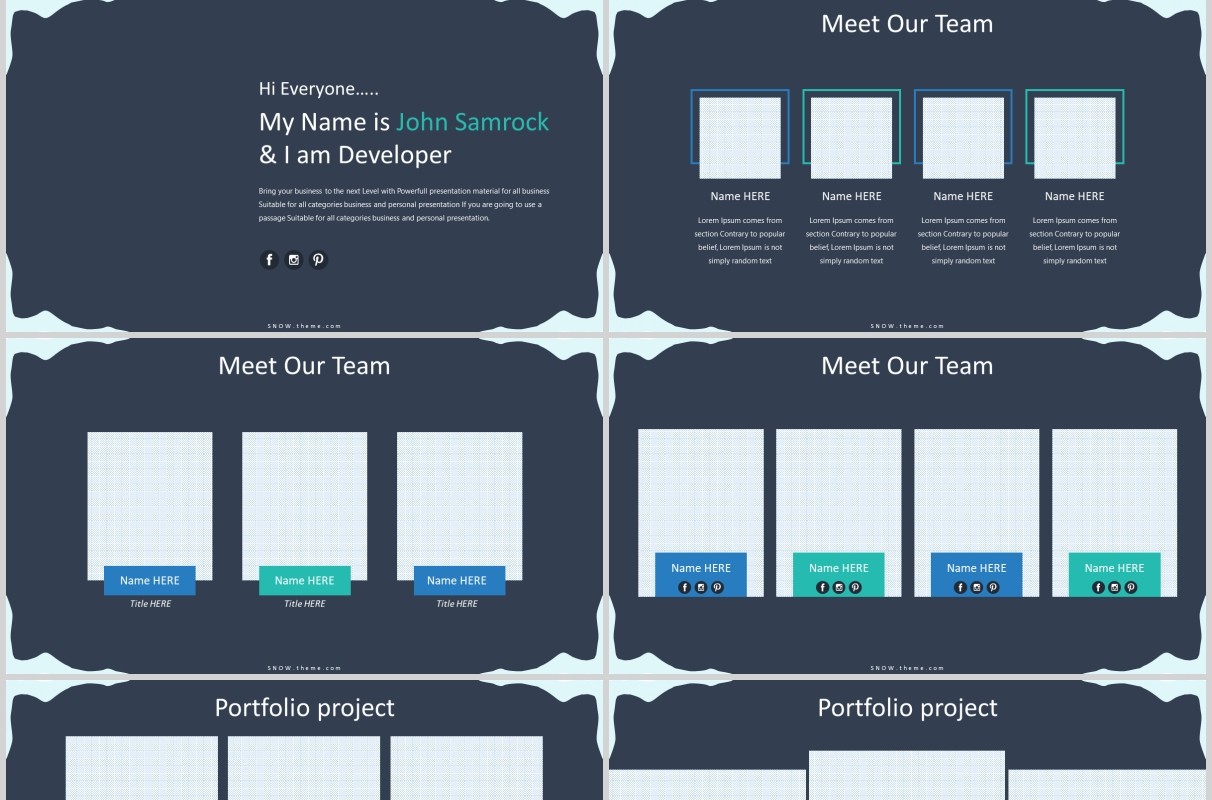 冰山图可视化信息图表通用PPT商务模板版式设计SNOW POWERPOINT PRESENTATION TEMPLATE