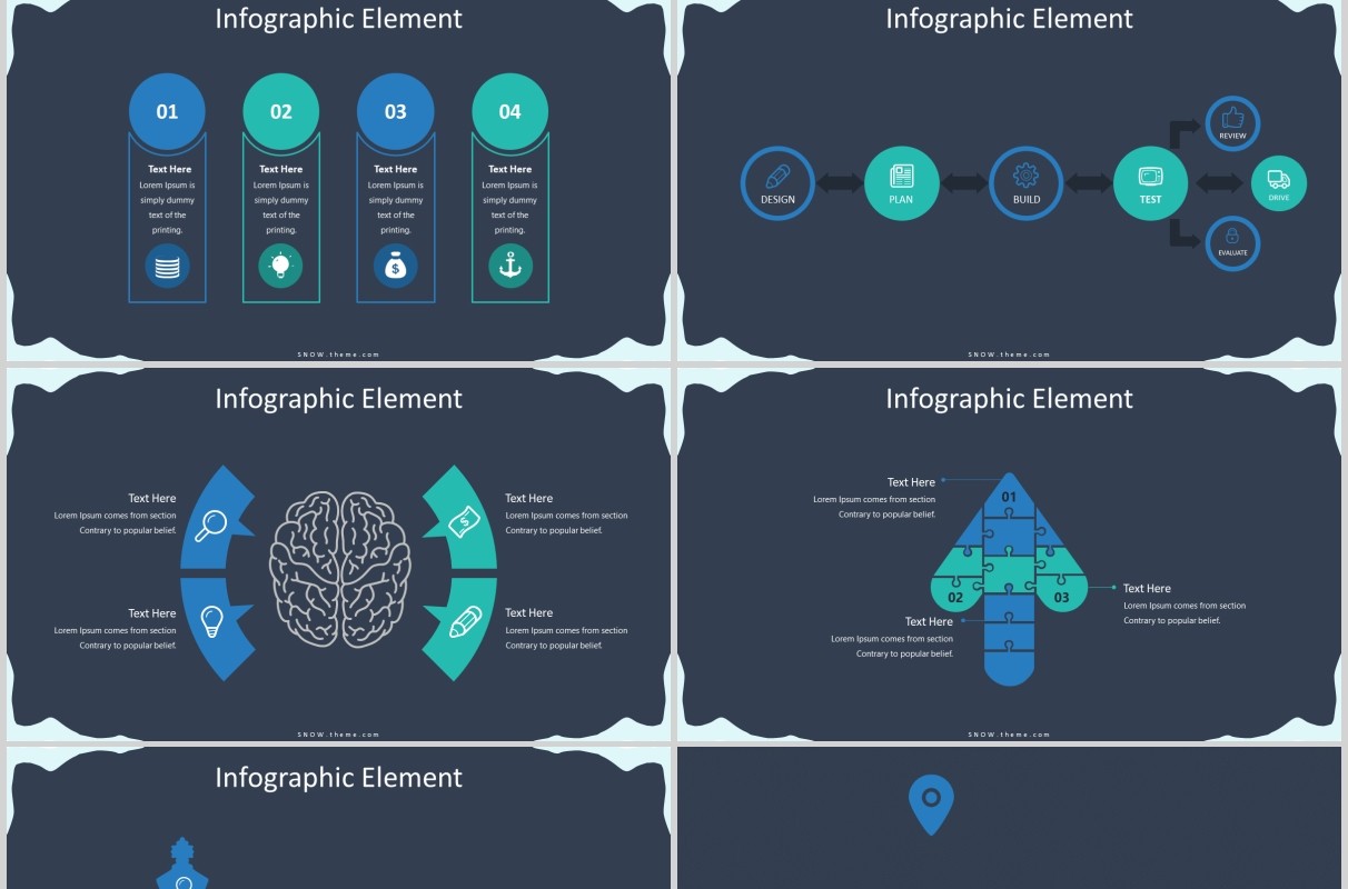 冰山图可视化信息图表通用PPT商务模板版式设计SNOW POWERPOINT PRESENTATION TEMPLATE