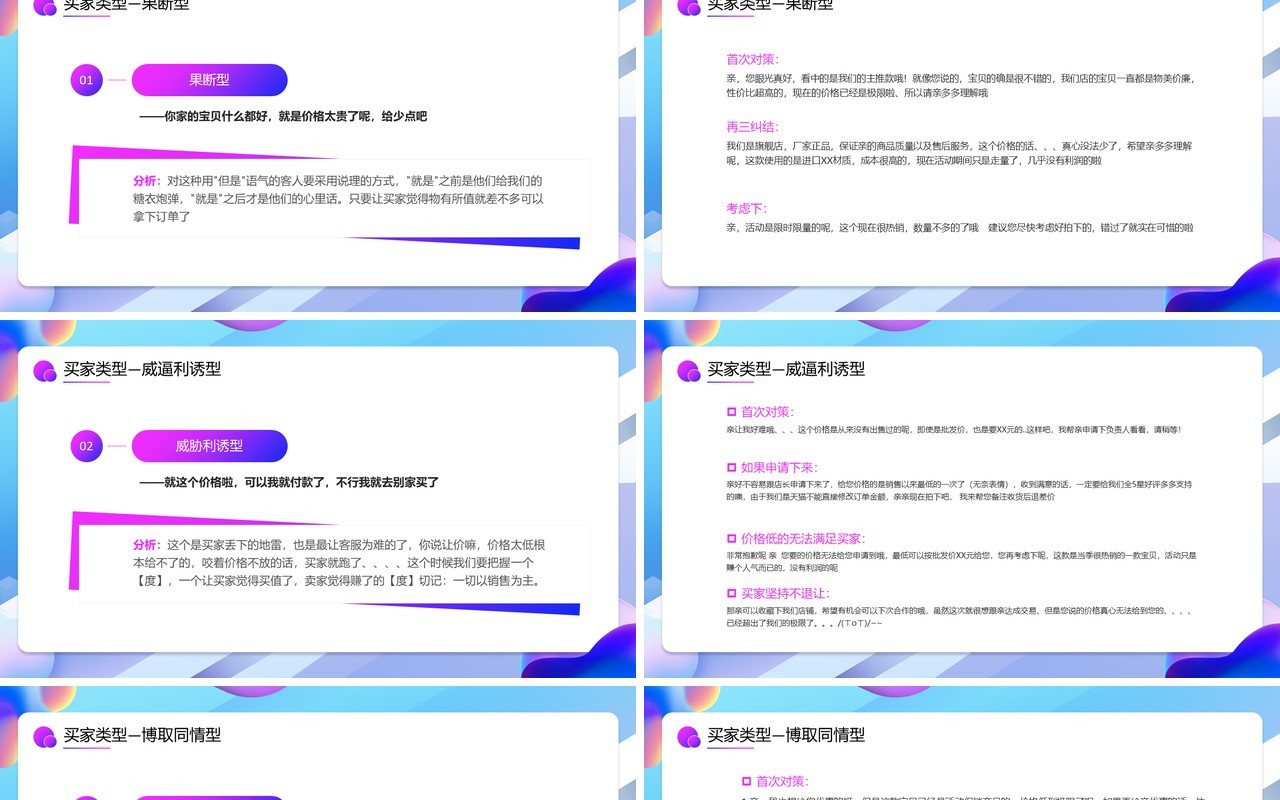 蓝紫色卡通618新手客服培训PPT模板
