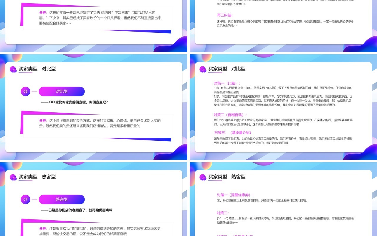 蓝紫色卡通618新手客服培训PPT模板