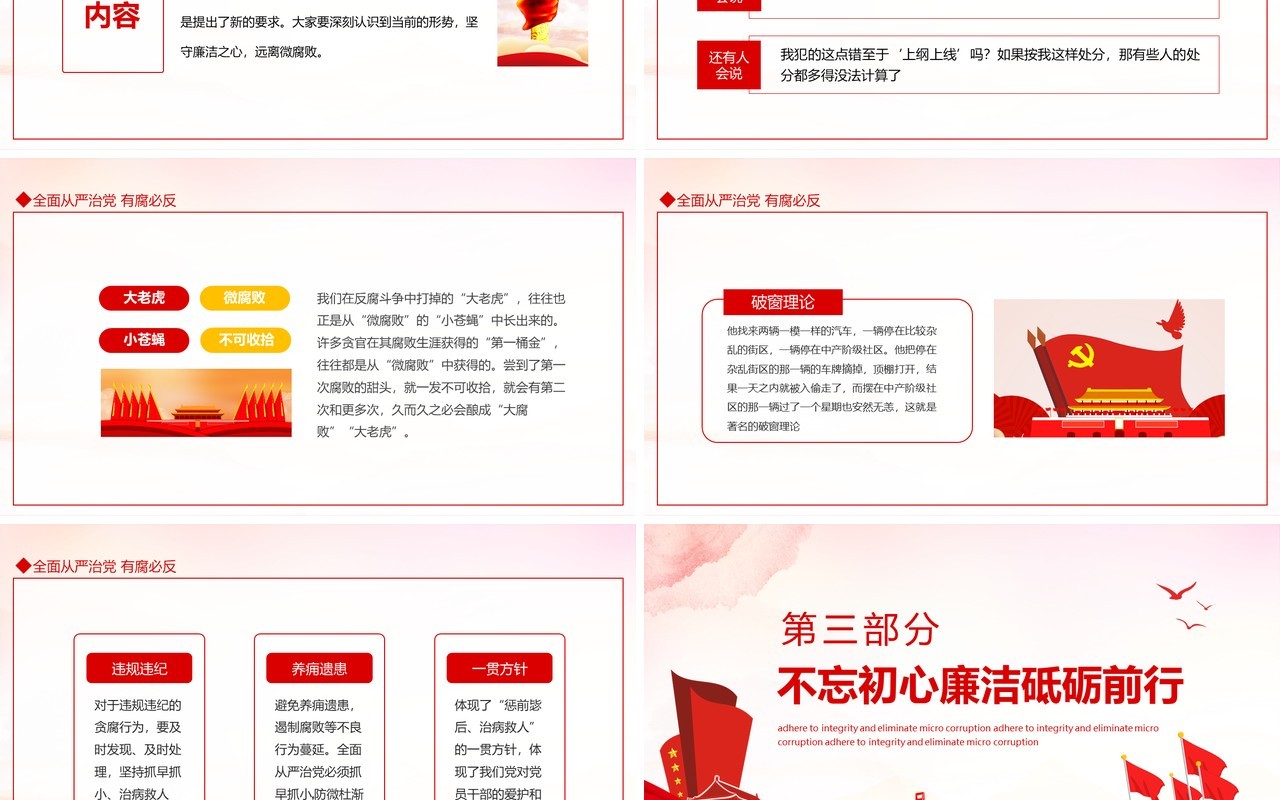 坚守廉洁心杜绝微腐败不忘初心严于律己做一名合格的共产党员动态PPT模板