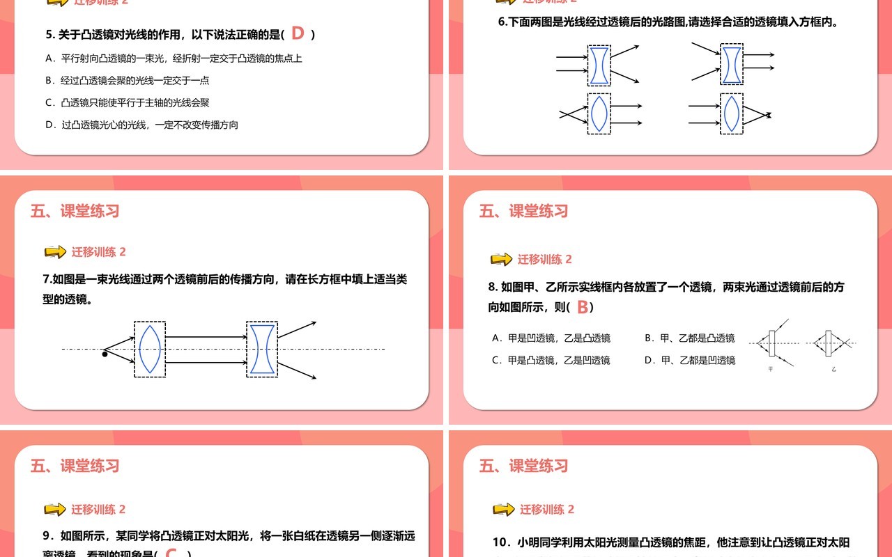 部编版5.1第五章透镜八年级物理课件PPT模版