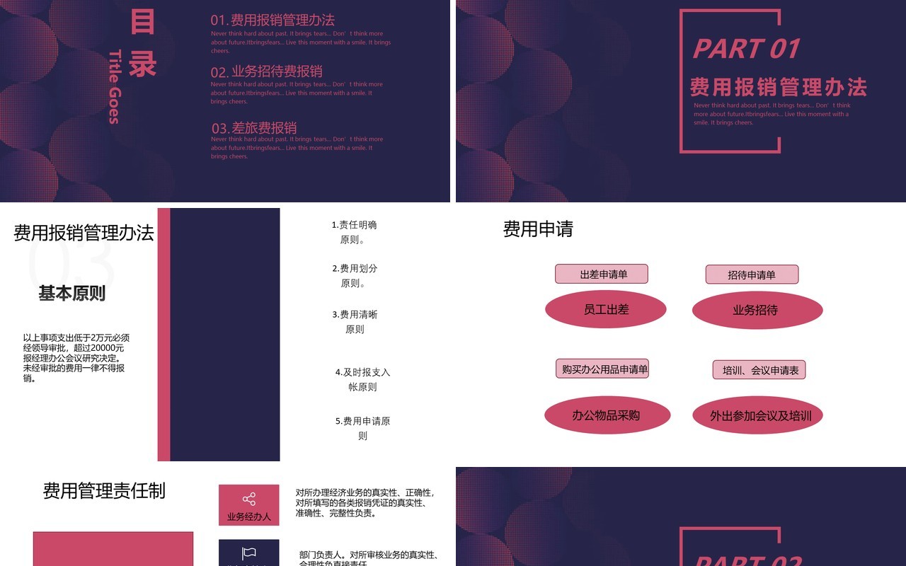 简约财务报销流程培训公司管理PPT模板