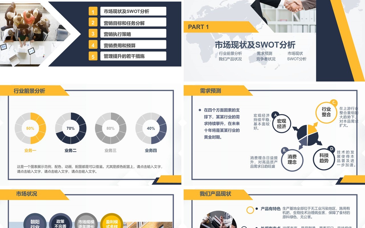 业务部门市场营销工作计划PPT模板