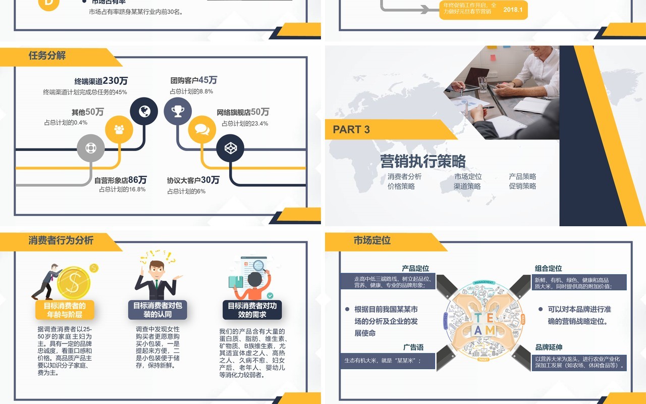 业务部门市场营销工作计划PPT模板