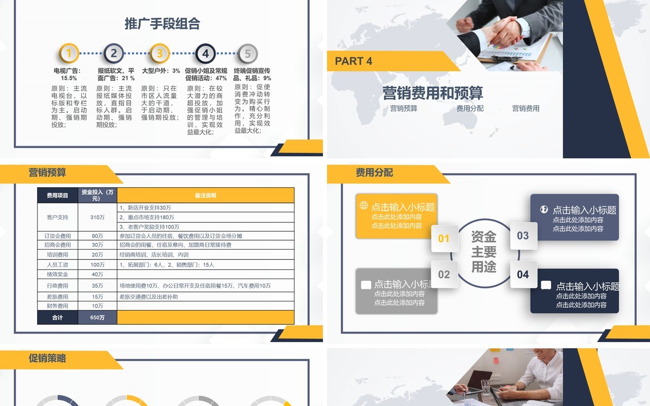 业务部门市场营销工作计划PPT模板