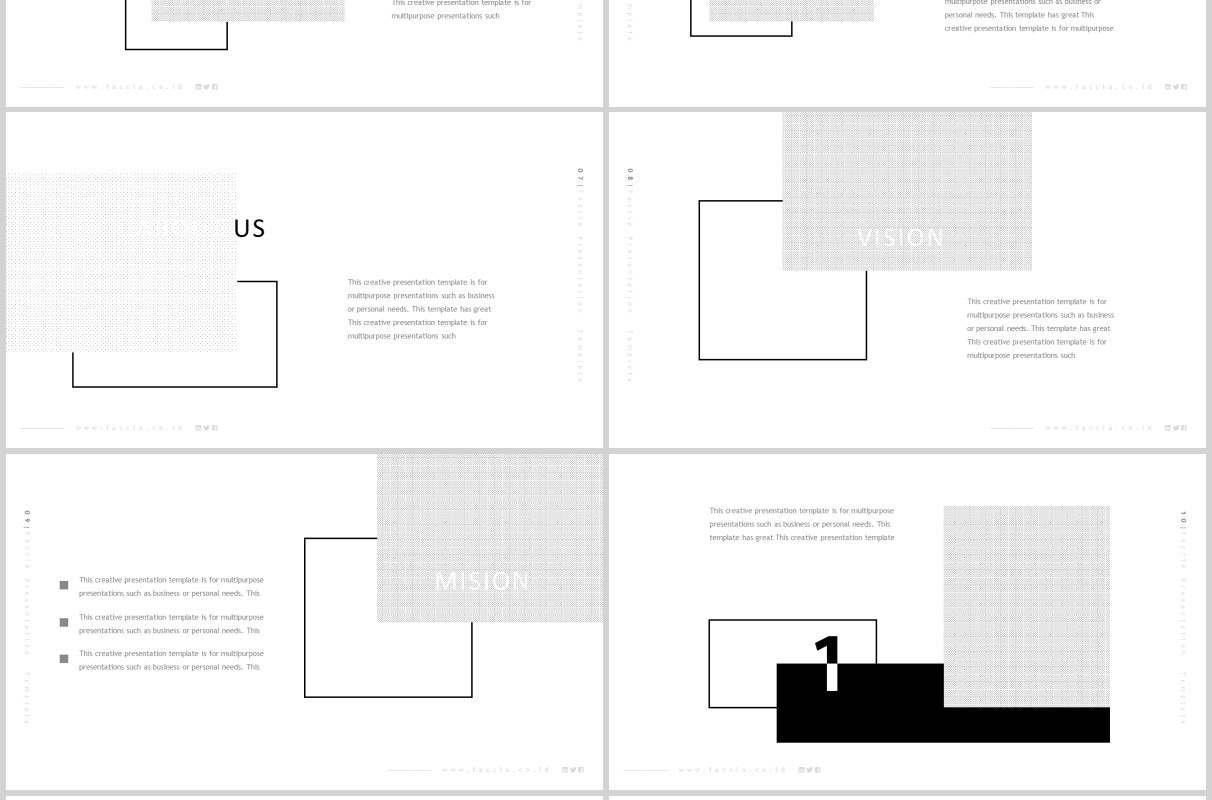简约时尚摄影项目介绍PPT模板版式图文排版素材Faccia Powerpoint Template