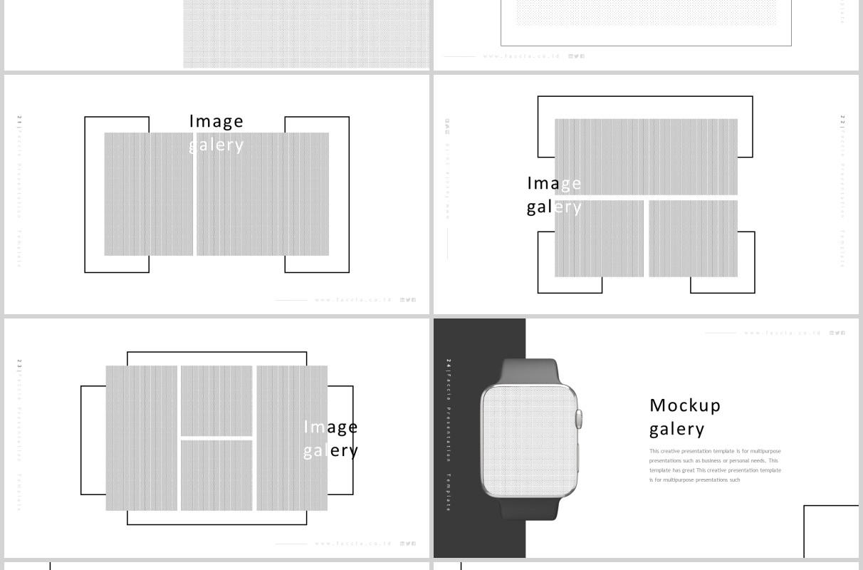简约时尚摄影项目介绍PPT模板版式图文排版素材Faccia Powerpoint Template