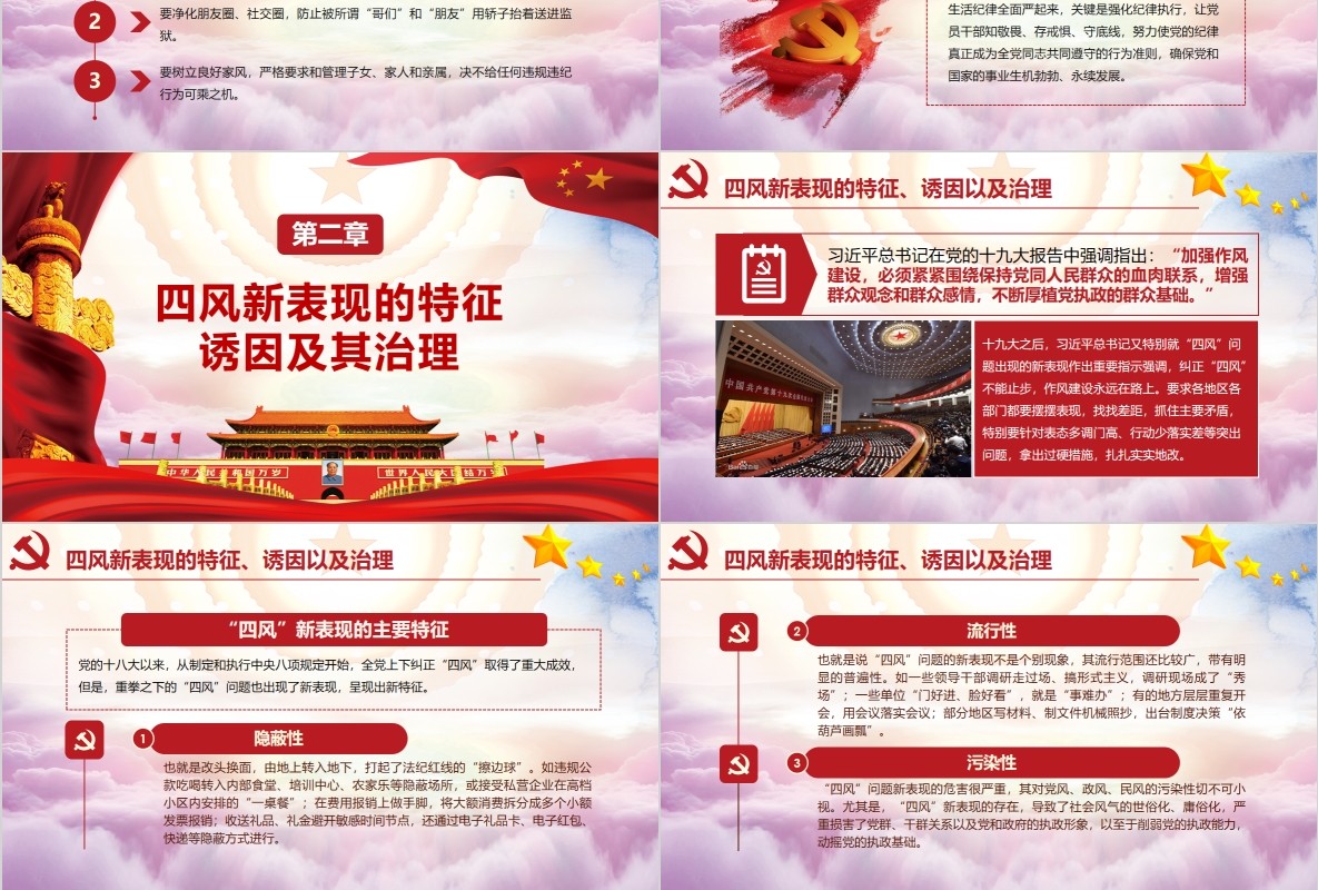 中国梦强国梦加强党风廉政建设党课PPT模板