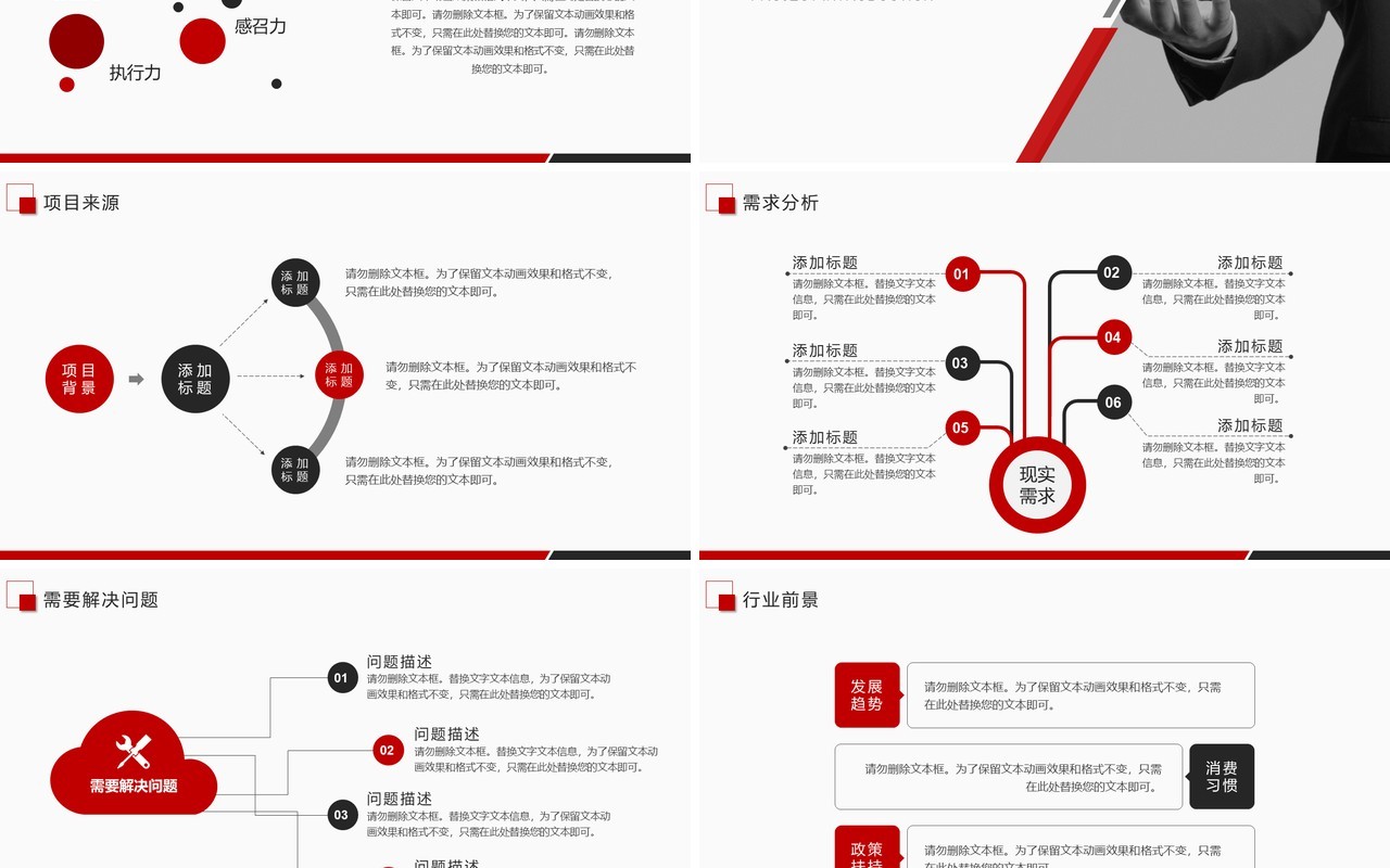 简约红色商业融资创业计划书PPT模板