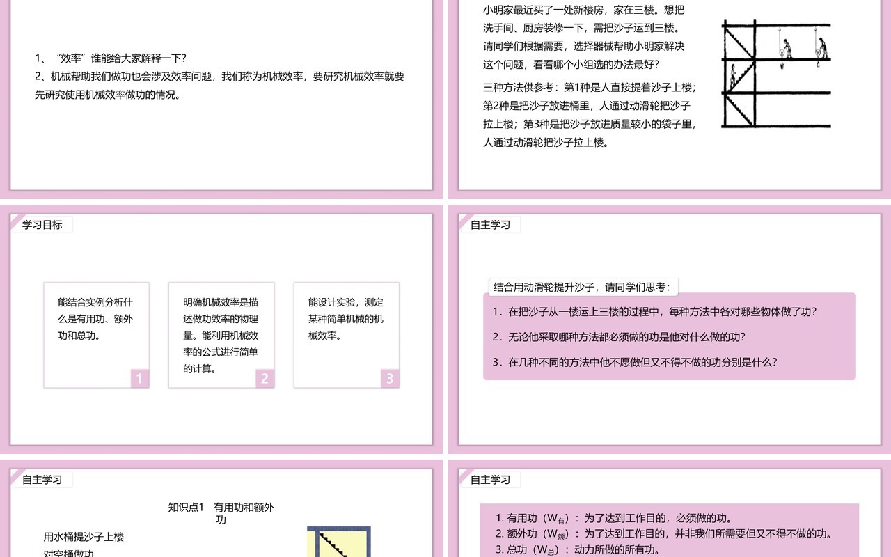 部编版八年级物理下册机械效率课件PPT模板