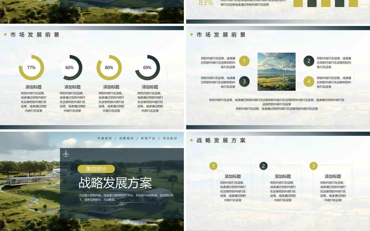 绿色简约风新能源项目发展规划PPT模板