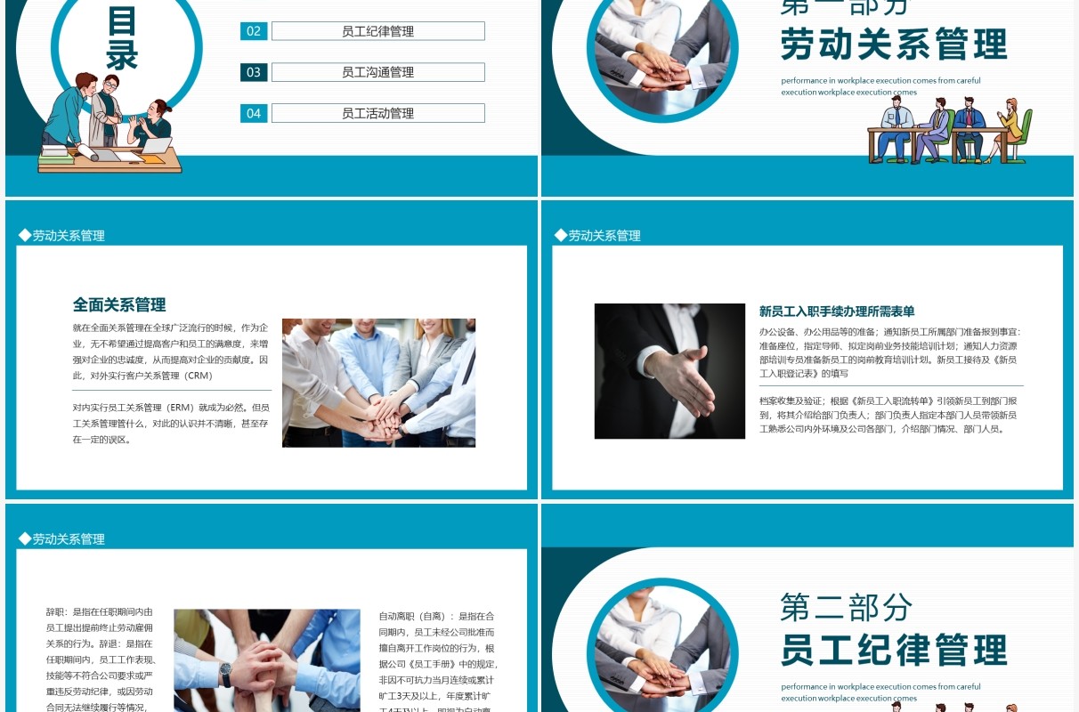 员工关系管理劳动关系管理员工沟通管理动态PPT模板