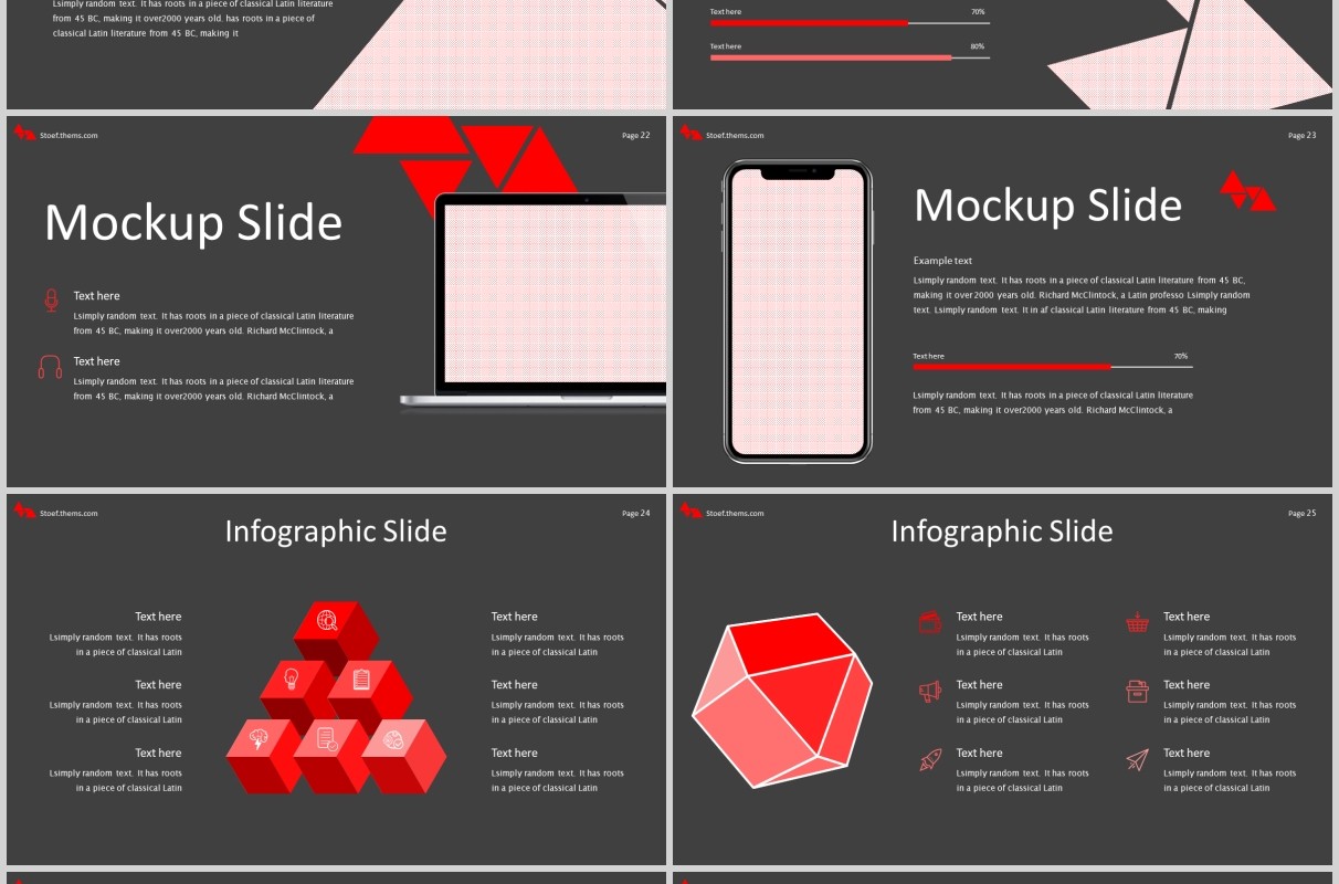 深色三角图形排版商务工作PPT模板Stoef Powerpoint Template