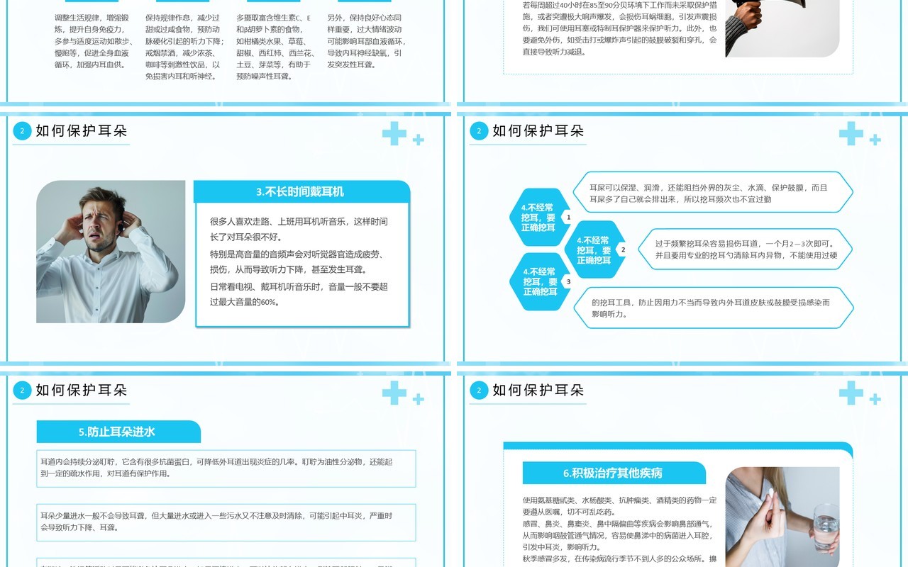 蓝色医疗风国际聋人日介绍PPT模板