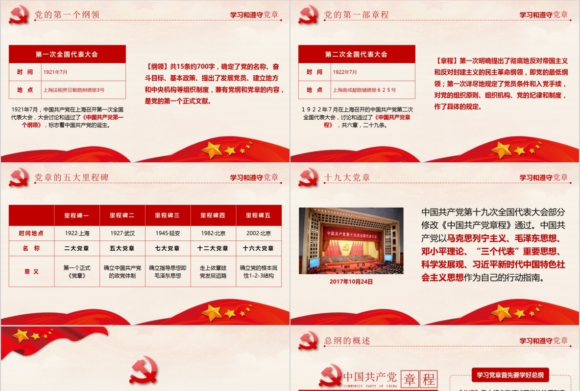 学习新微党章党课PPT模板36