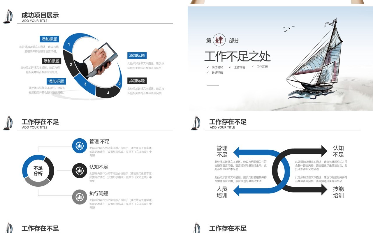 扬帆起航述工作职报告总结PPT模板
