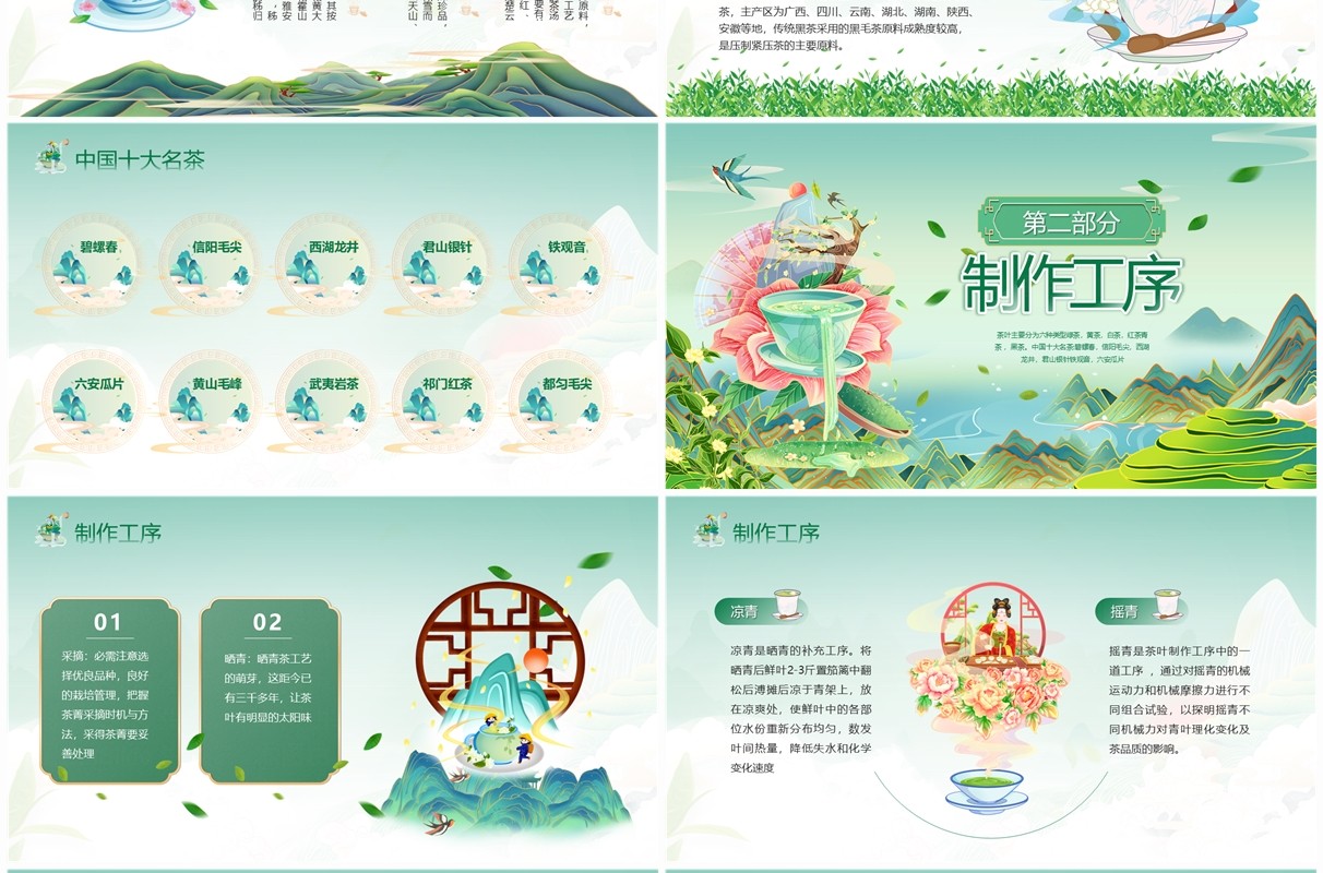 国潮风幼儿园传统文化茶文化PPT模板-V2