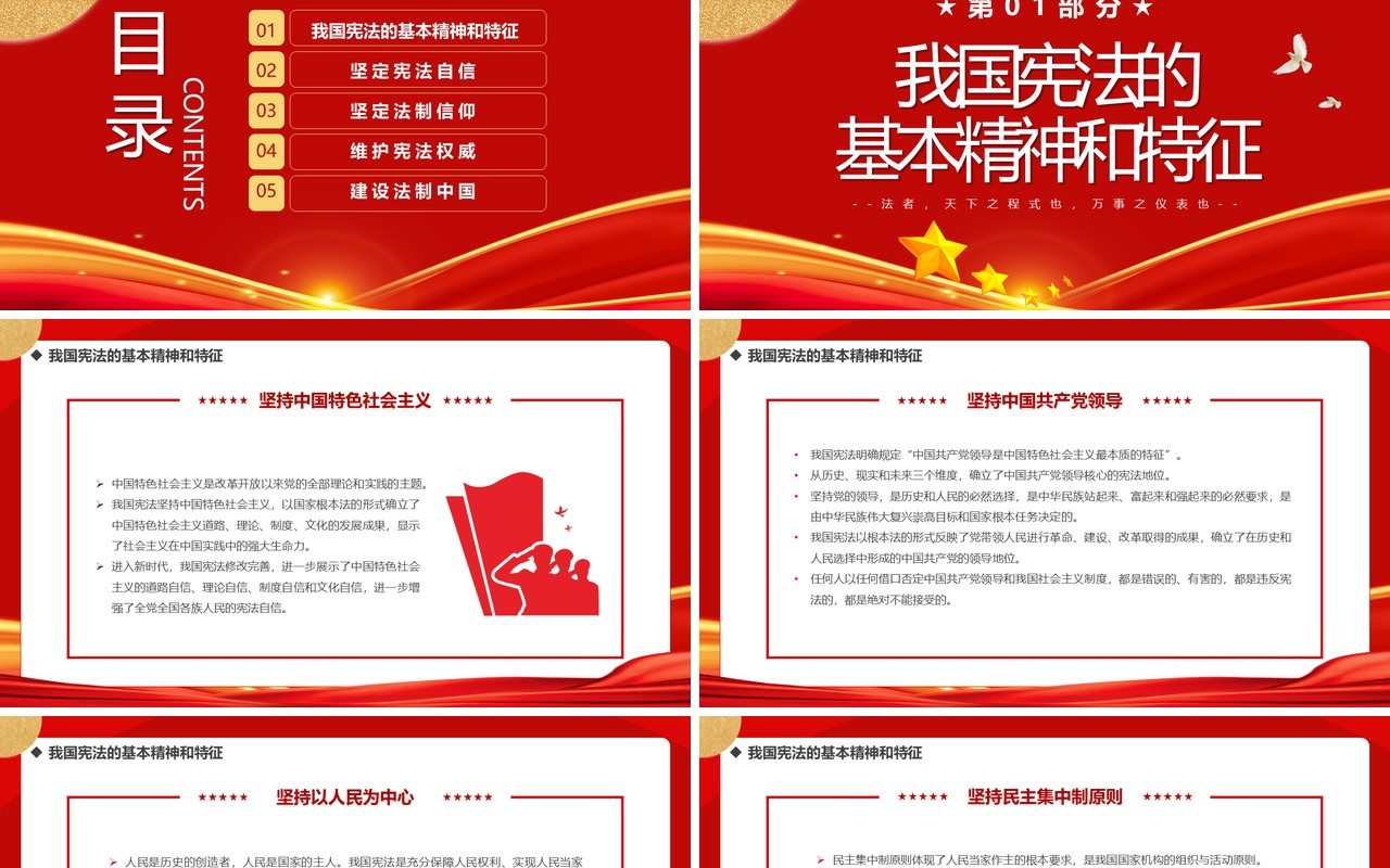 弘扬宪法精神坚定法治信仰专题学习PPT模板