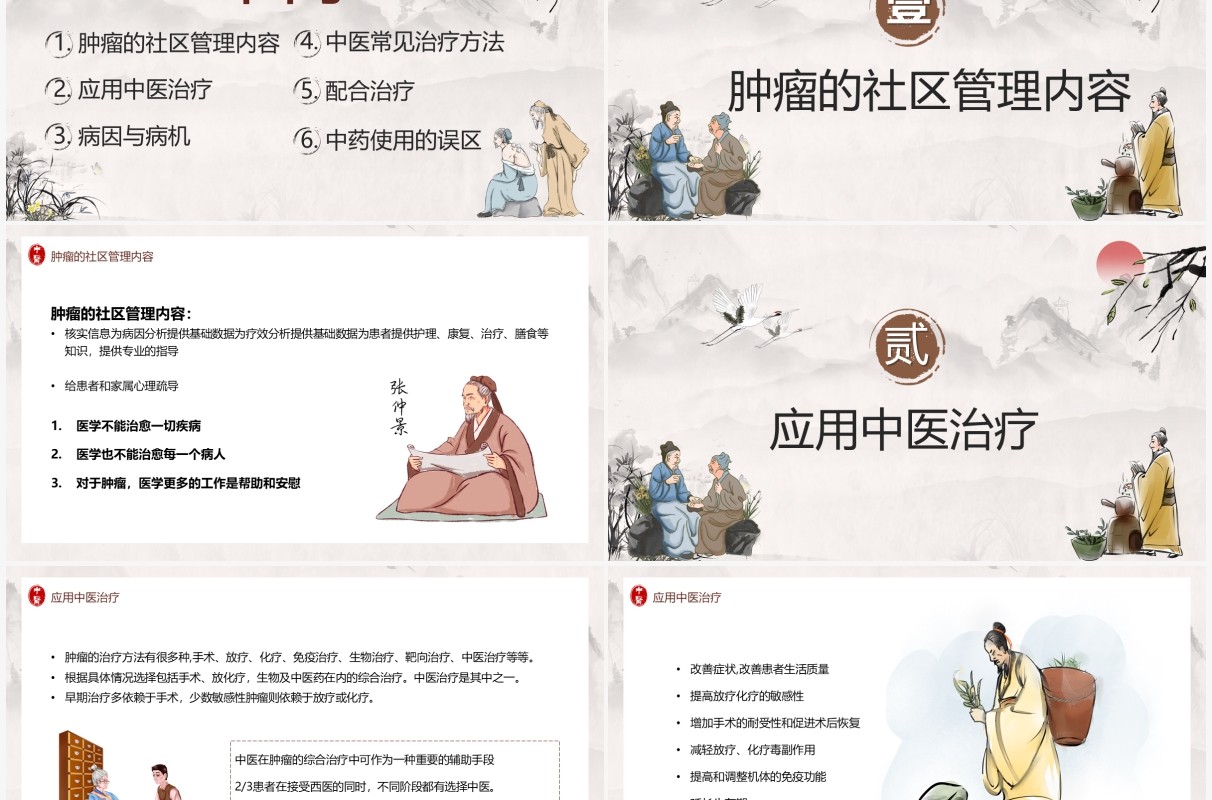 淡雅中国风中医治疗方法及应用介绍PPT模板