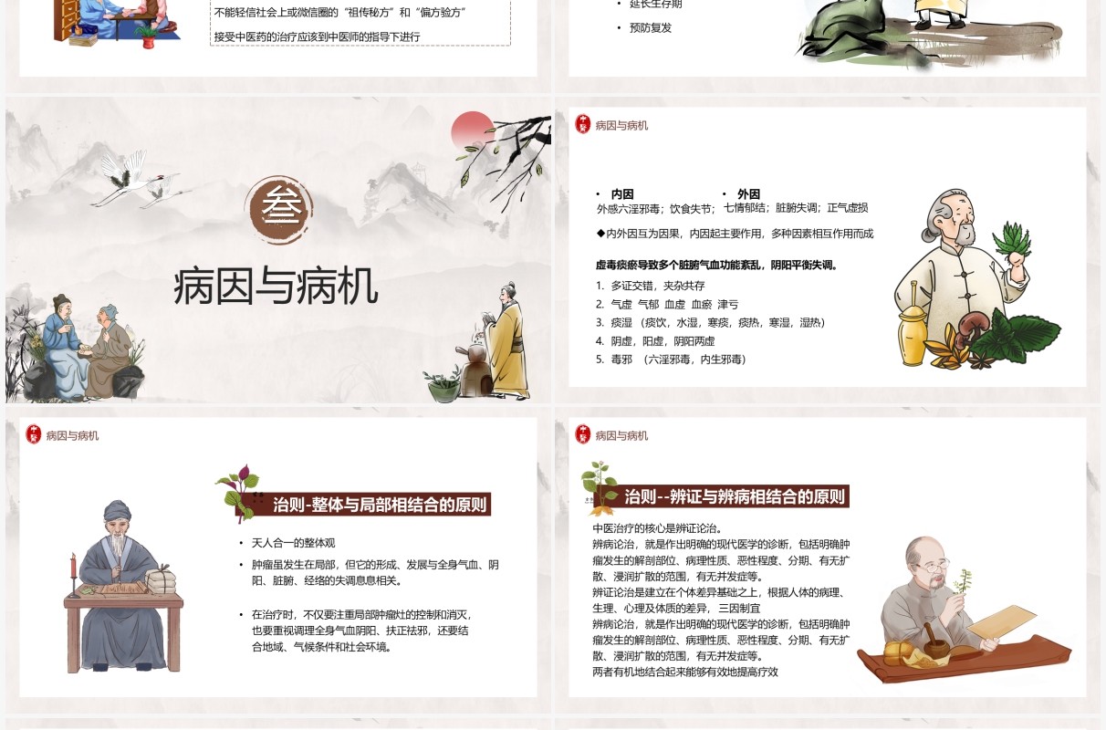 淡雅中国风中医治疗方法及应用介绍PPT模板