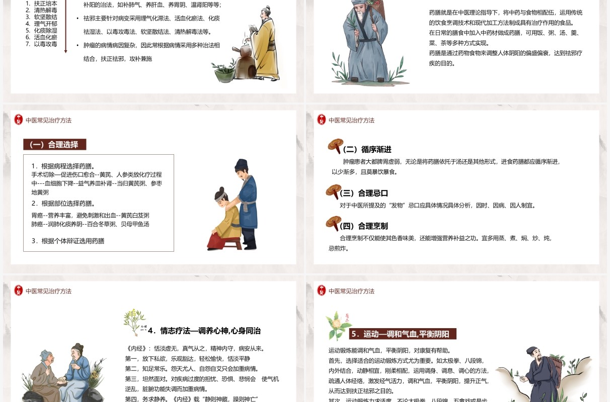 淡雅中国风中医治疗方法及应用介绍PPT模板