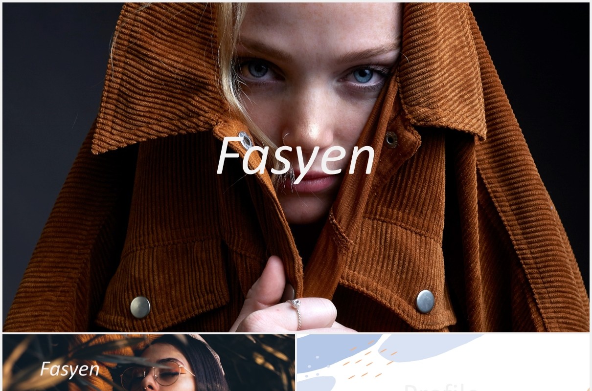 时尚模特摄影展示PPT模板Fasyen Powerpoint Template