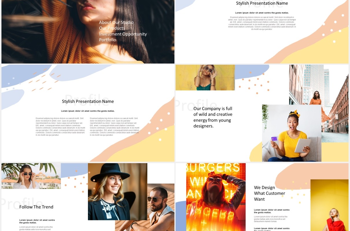 时尚模特摄影展示PPT模板Fasyen Powerpoint Template