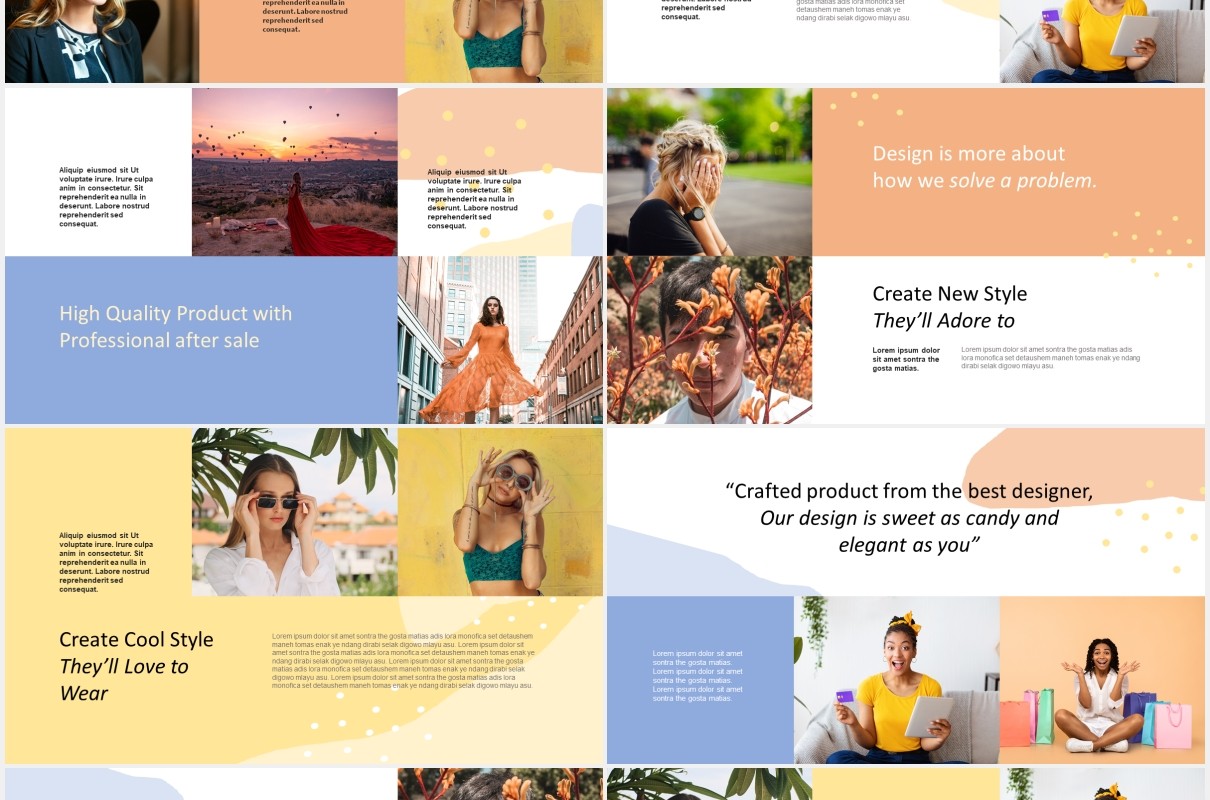 时尚模特摄影展示PPT模板Fasyen Powerpoint Template