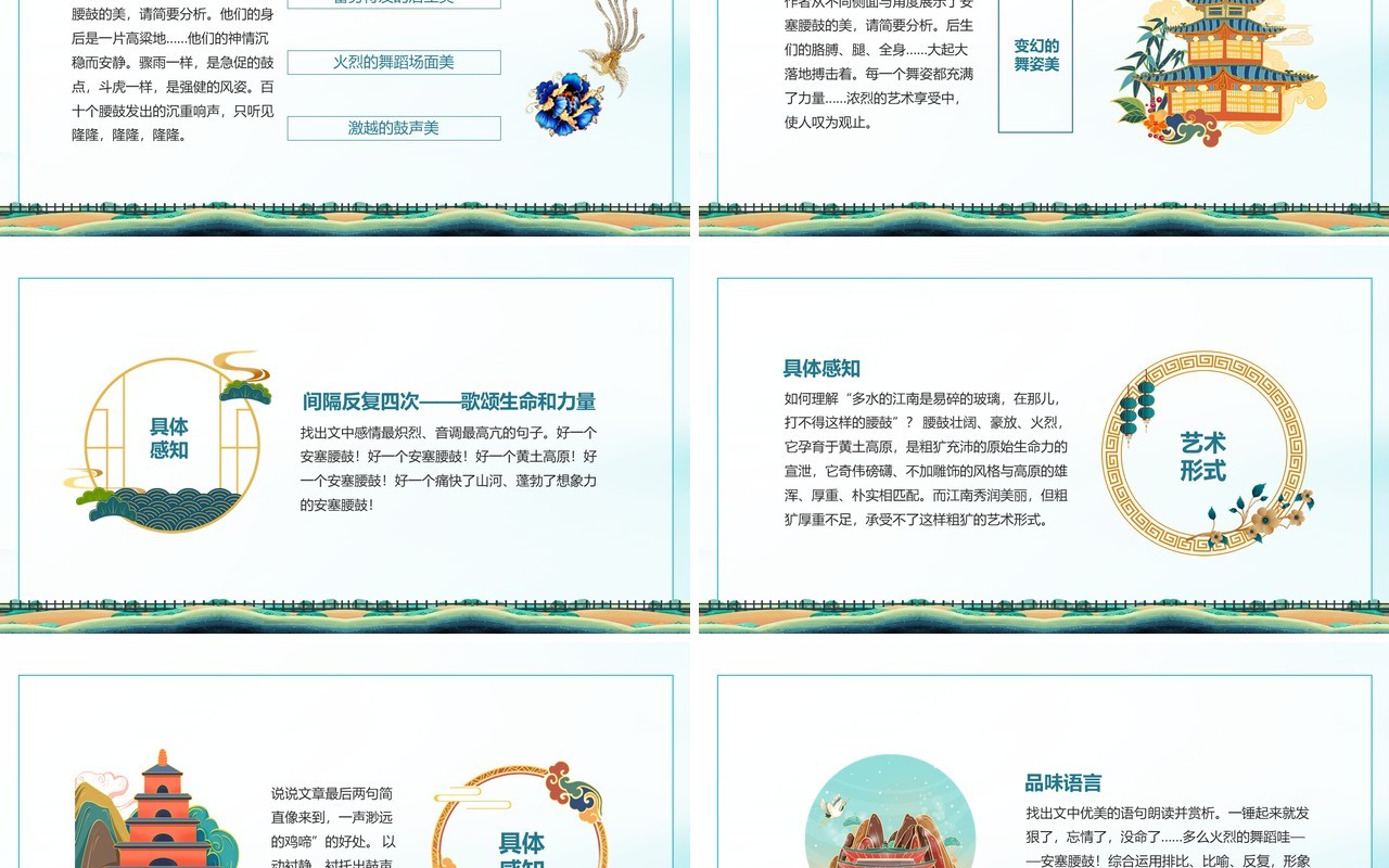 天下第一鼓陕西传统民俗安塞腰鼓动态PPT模板