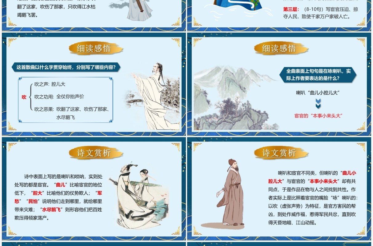 部编版九年级语文下册朝天子咏喇叭课件PPT模板