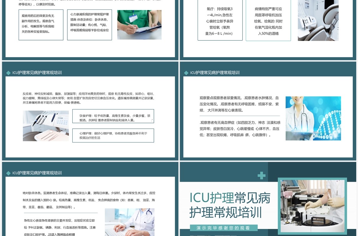 ICU护理常见病护理常规培训动态PPT模板