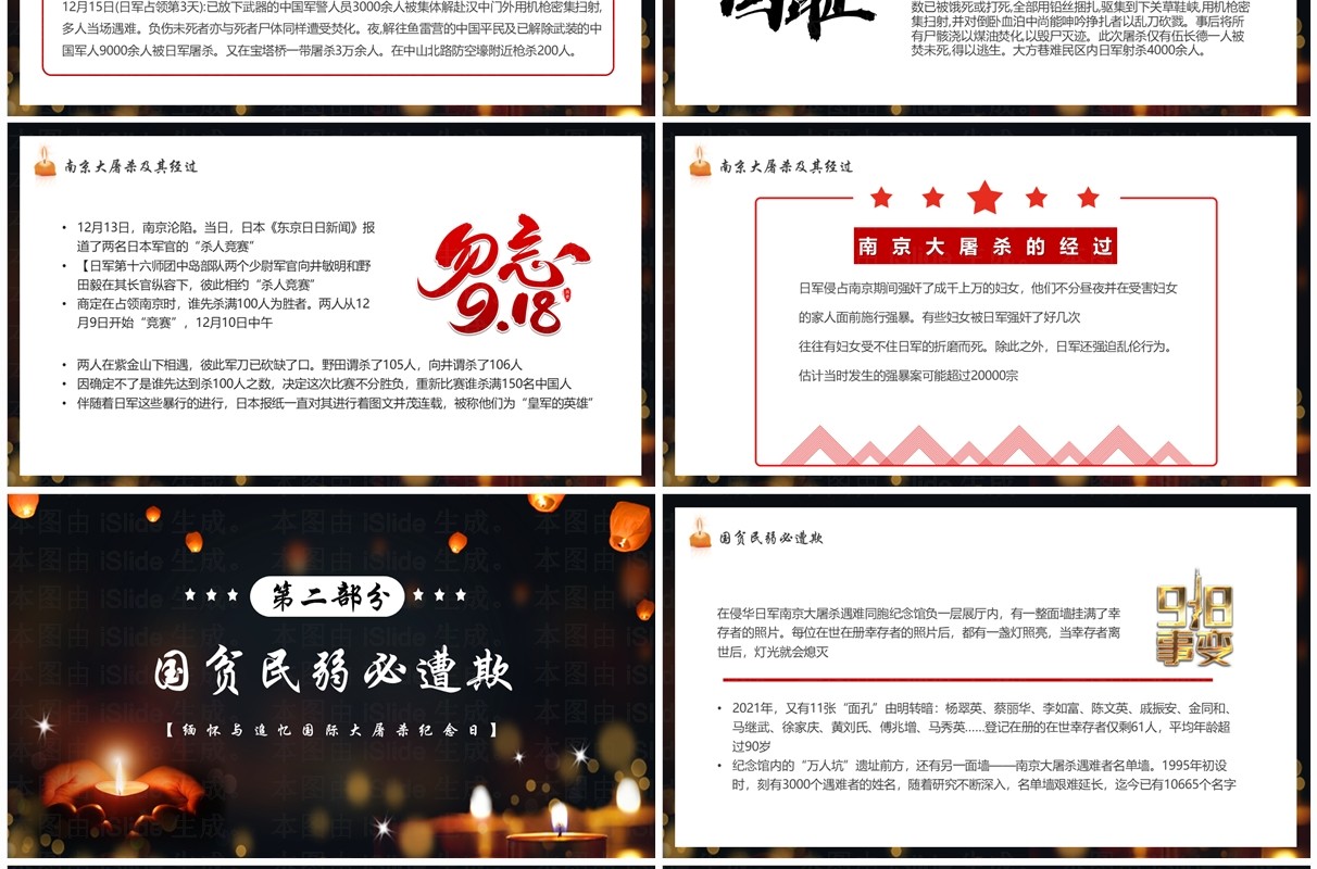 南京大屠杀国家公祭日PPT模板