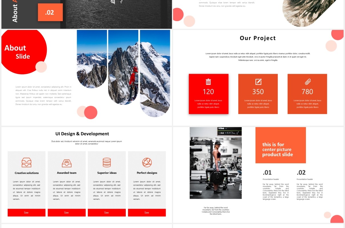 简约红色极限运动项目报告总结可视化图表PPT素材模板agusta powerpoint template