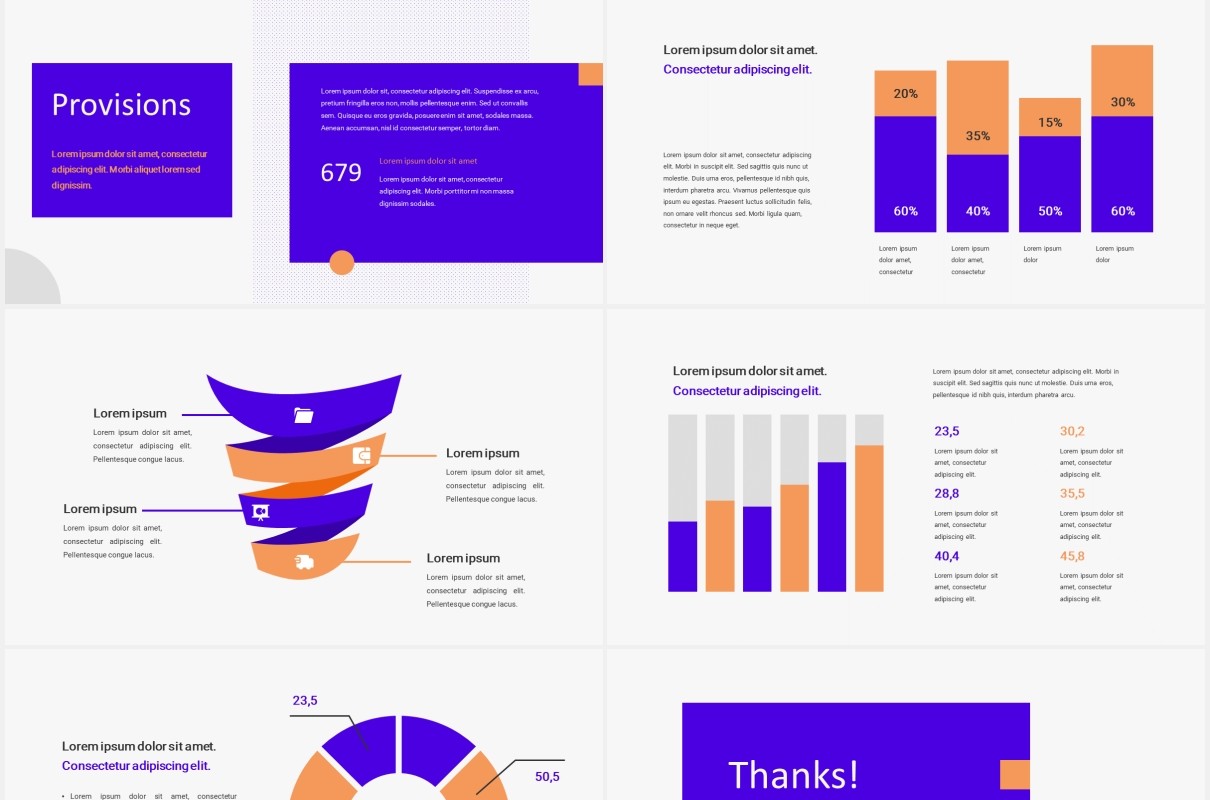 紫色企业年度工作报告图片排版设计PPT模板REPORIO - Annual Report Powerpoint Template
