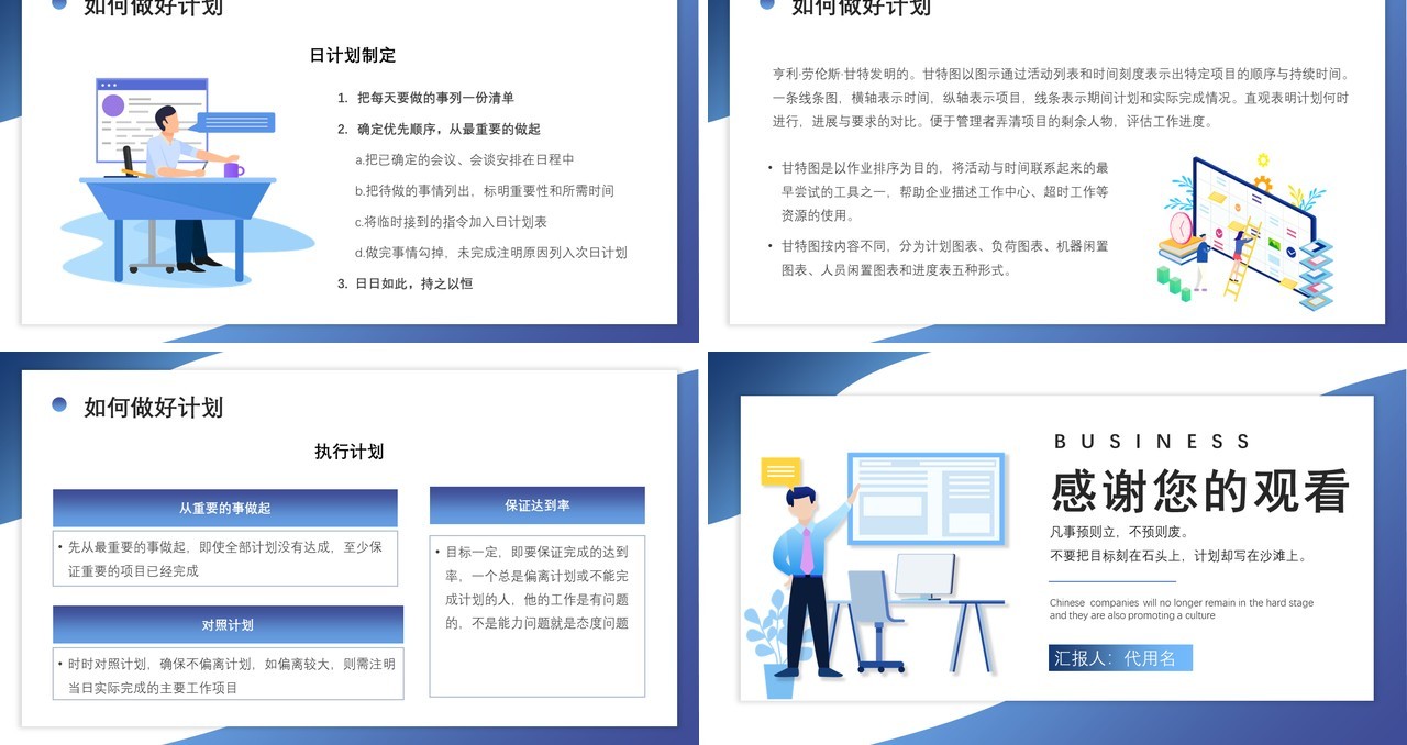 扁平化商务如何制定计划企业员工管理培训PPT模板