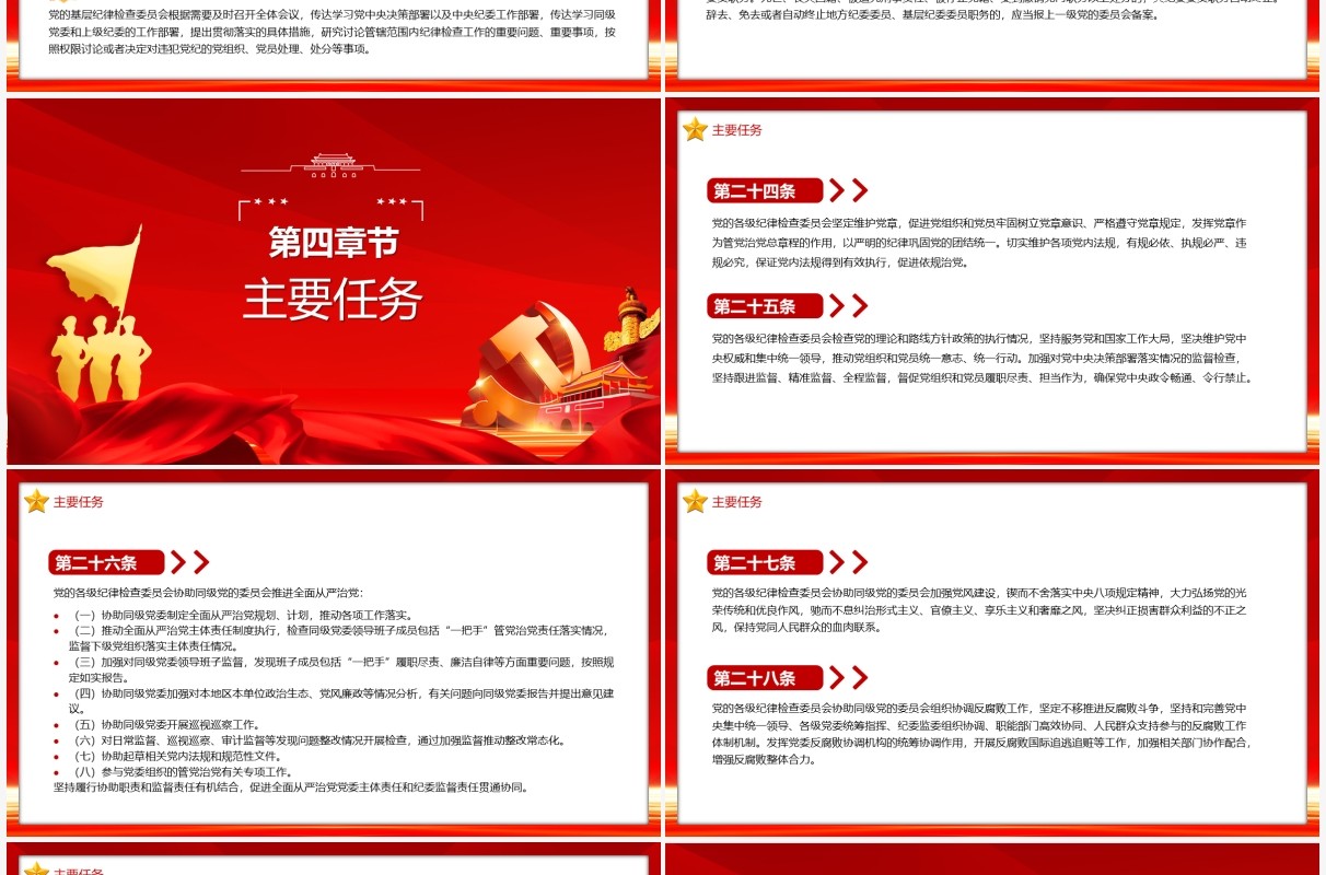 中国共产党纪律监察委员会工作条例PPT模板