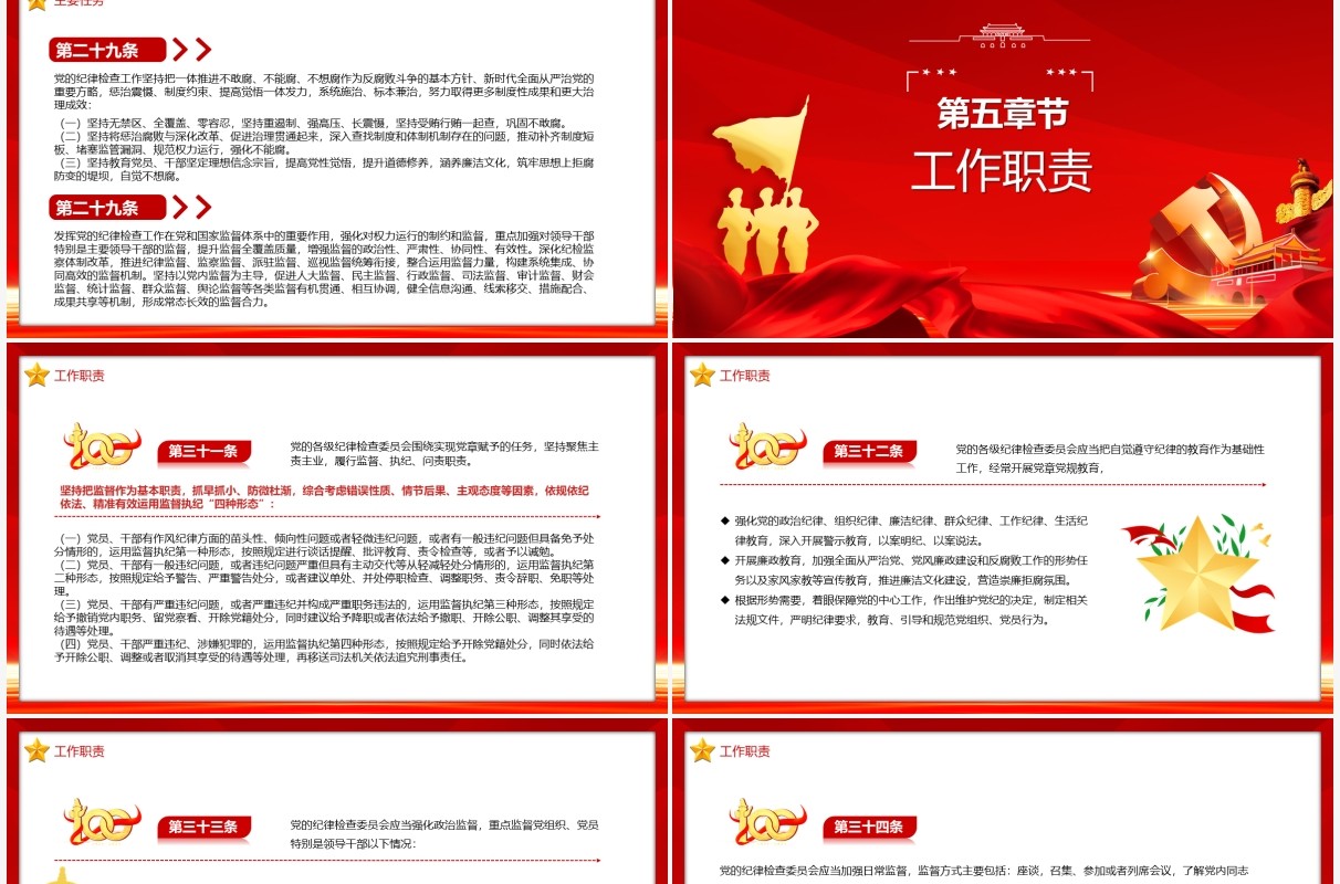 中国共产党纪律监察委员会工作条例PPT模板