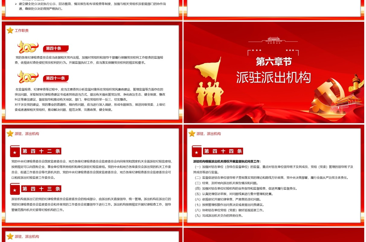 中国共产党纪律监察委员会工作条例PPT模板