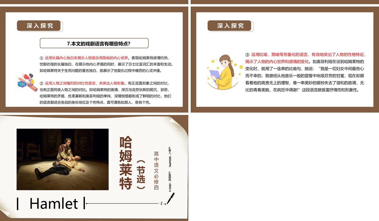 部编版高中语文必修四哈姆莱特课件PPT模板