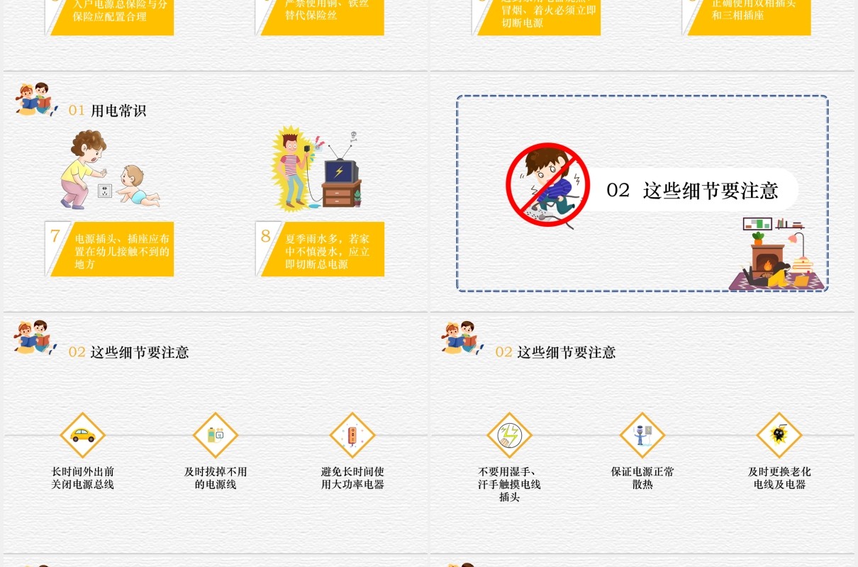 夏季安全用电小知识PPT模板