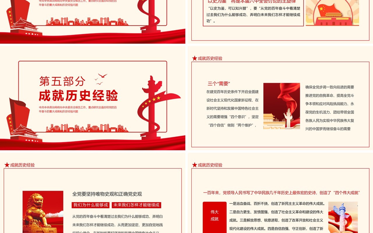 十九届六中全会召开背景重要意义会议议程及看点动态PPT模板